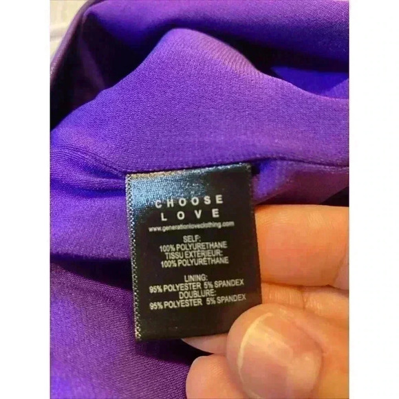 Revolve Generation Love Yazin Vegan Leather Dress XS Amethyst Strapless Stretchy - Picture 5 of 6